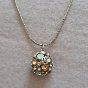 Guess Fireball Peach Crystal Pendant Necklace